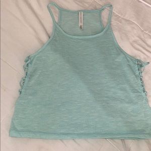 Cute mint green crop top shirt